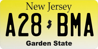 NJ license plate A28BMA