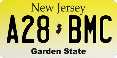 NJ license plate A28BMC