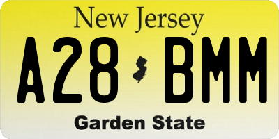 NJ license plate A28BMM