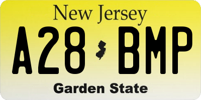NJ license plate A28BMP