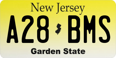 NJ license plate A28BMS