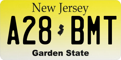 NJ license plate A28BMT