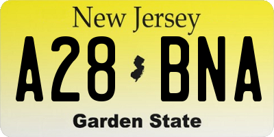 NJ license plate A28BNA