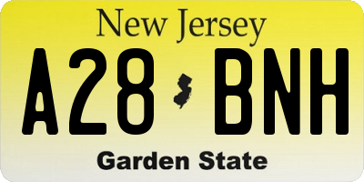 NJ license plate A28BNH