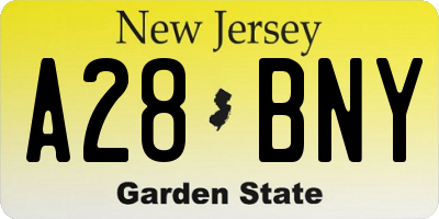 NJ license plate A28BNY