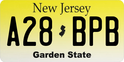 NJ license plate A28BPB