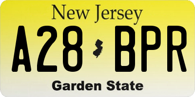 NJ license plate A28BPR