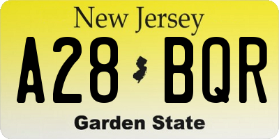 NJ license plate A28BQR