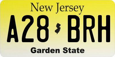NJ license plate A28BRH