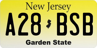 NJ license plate A28BSB
