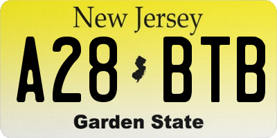 NJ license plate A28BTB