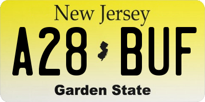 NJ license plate A28BUF