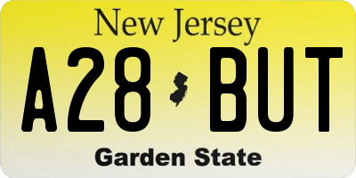 NJ license plate A28BUT
