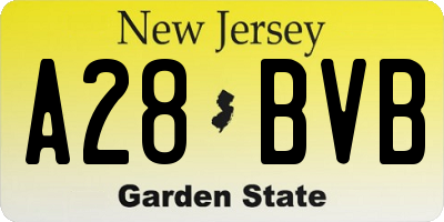 NJ license plate A28BVB