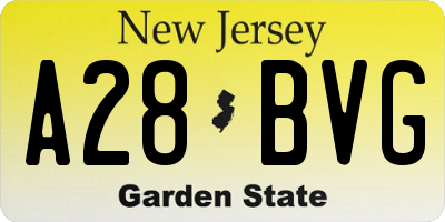 NJ license plate A28BVG