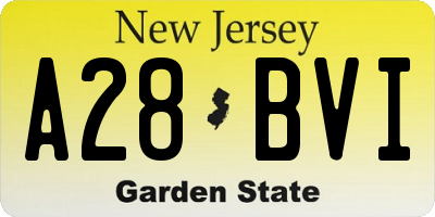 NJ license plate A28BVI