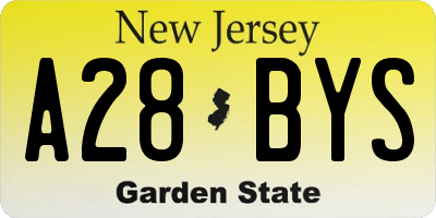 NJ license plate A28BYS