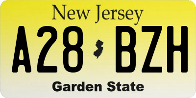 NJ license plate A28BZH