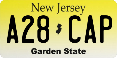 NJ license plate A28CAP