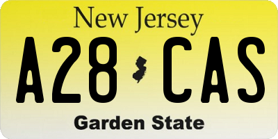 NJ license plate A28CAS