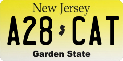 NJ license plate A28CAT
