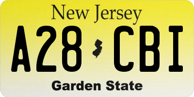 NJ license plate A28CBI