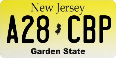 NJ license plate A28CBP
