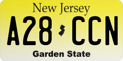 NJ license plate A28CCN