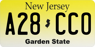 NJ license plate A28CCO