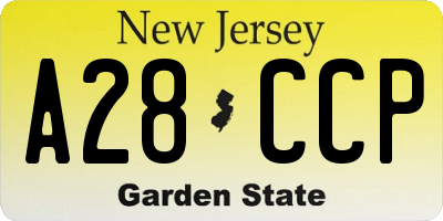 NJ license plate A28CCP
