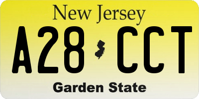 NJ license plate A28CCT