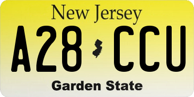 NJ license plate A28CCU