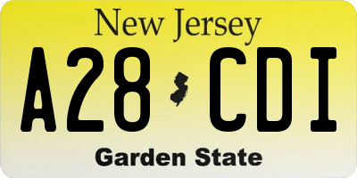NJ license plate A28CDI