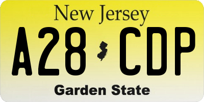 NJ license plate A28CDP