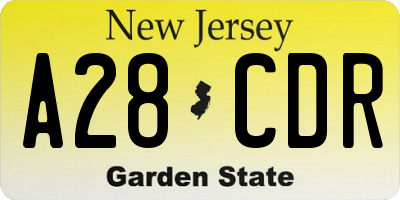 NJ license plate A28CDR