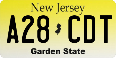 NJ license plate A28CDT