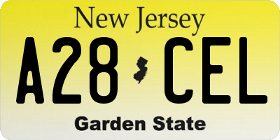 NJ license plate A28CEL
