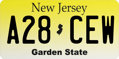 NJ license plate A28CEW