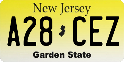 NJ license plate A28CEZ
