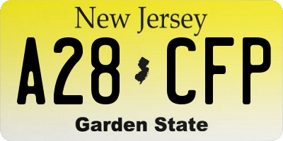 NJ license plate A28CFP