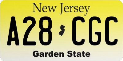 NJ license plate A28CGC