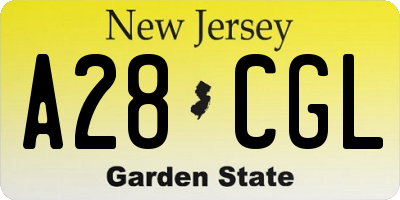 NJ license plate A28CGL