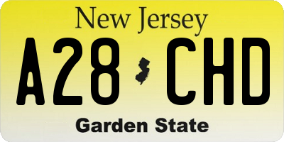 NJ license plate A28CHD