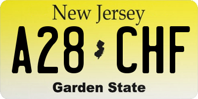NJ license plate A28CHF