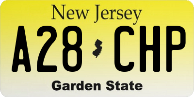 NJ license plate A28CHP