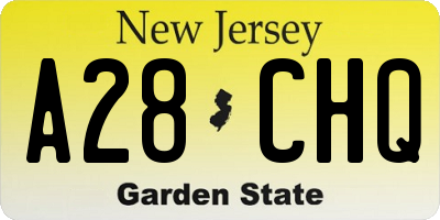 NJ license plate A28CHQ