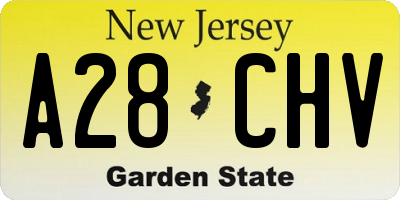NJ license plate A28CHV
