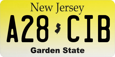 NJ license plate A28CIB