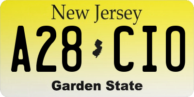 NJ license plate A28CIO