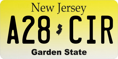 NJ license plate A28CIR